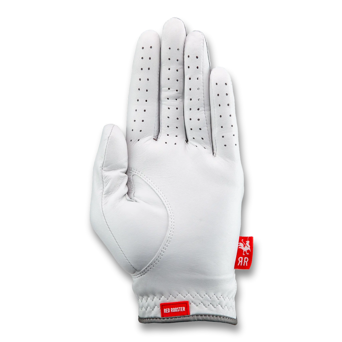 Red Rooster Golf Inc. gloves featuring a Silkie chicken design, perfect for backyard coop enthusiasts.