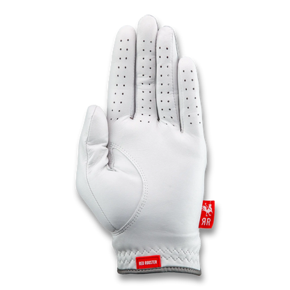 Red Rooster Golf Inc. gloves featuring a Silkie chicken design, perfect for backyard coop enthusiasts.