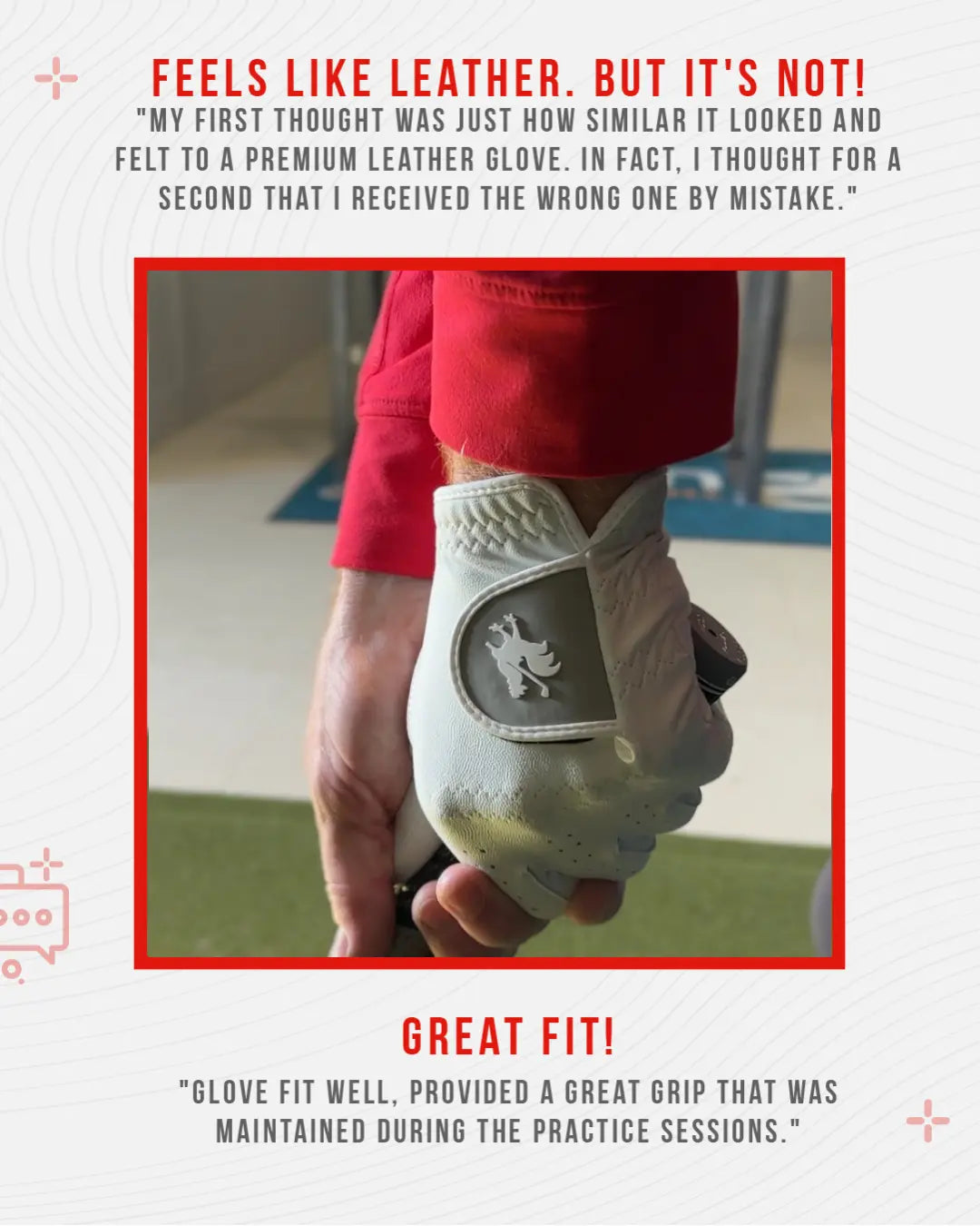 Red Rooster Golf Simster gaming gloves designed for optimal grip and performance during gameplay.