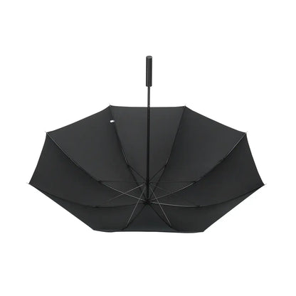 Carbon Loom premium carbon fiber umbrella with windproof, lightweight design, showing its durable, sleek black canopy in the image.