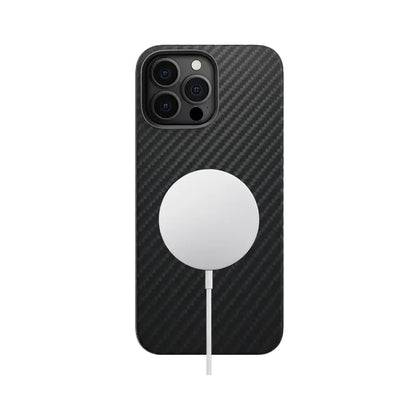 Carbon Loom aramid fiber case for iPhone 16 Pro Max with durable protection and sleek, stylish design.