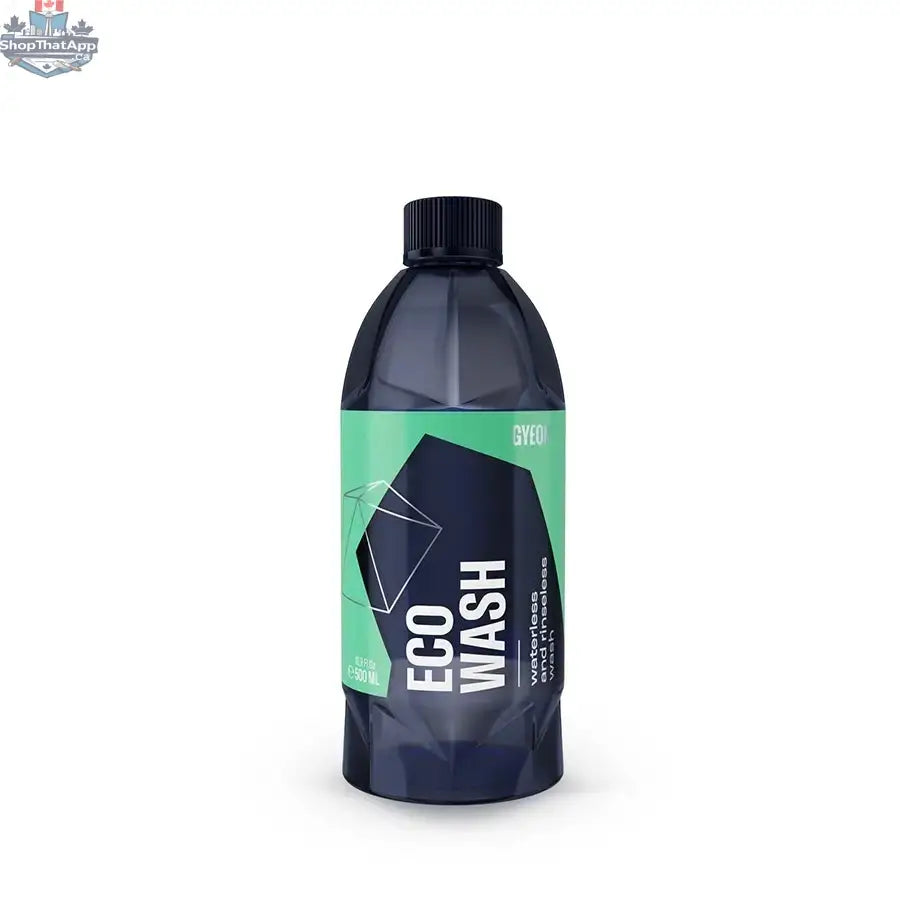 GYEON Q²M ECO Wash SiO2 Rinseless Wash bottle by CARZILLA, 500ml, with a clean car surface in the background.