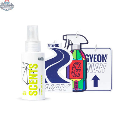 GYEON Q²M Air Freshener for cars by CARZILLA, featuring citrus scent, in a sleek bottle for a fresh interior aroma.