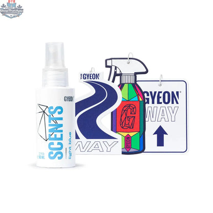 Light blue GYEON Q²M Air Freshener for CARZILLA, providing a refreshing scent for a clean car interior.