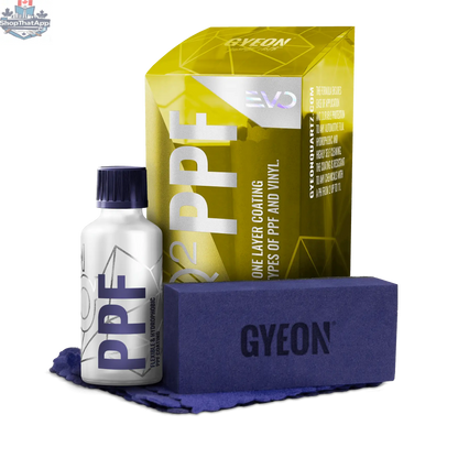 GYEON Q² PPF EVO ceramic coating 50ml bottle by CARZILLA, featuring the product label and applicator tip for car protection.