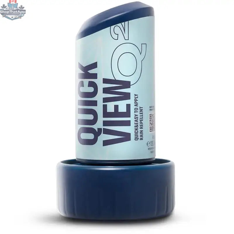 GYEON Q² Quick View Cleaner 120ml for exterior surfaces, shown in a sleek bottle with a clean, reflective car window.