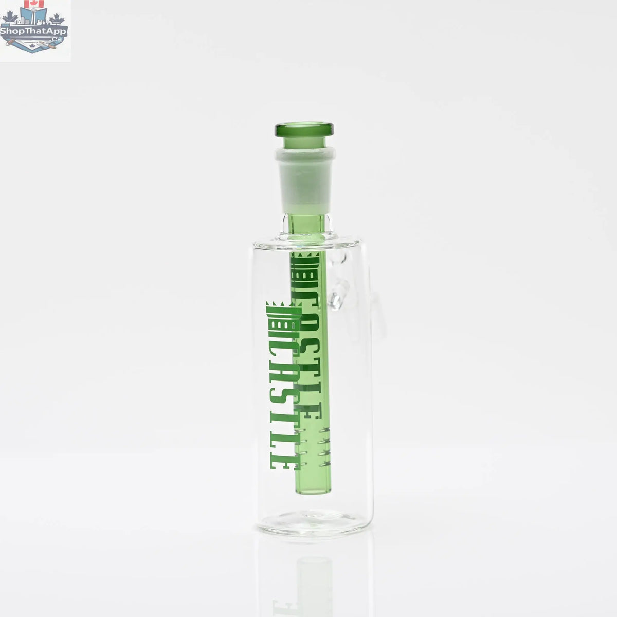 Castle Glassworks 14mm 4-slit ash catcher, removable with enhanced filtration, designed for optimal smoke filtration and easy cleaning.