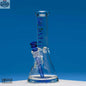 Castle Glassworks 12-inch beaker bong with ice pinch featuring a hex geometric glass design and clear durable construction.