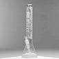 Castle Glassworks 18-inch Ultra Durable Beaker Bong with a clear glass design on a grey background.