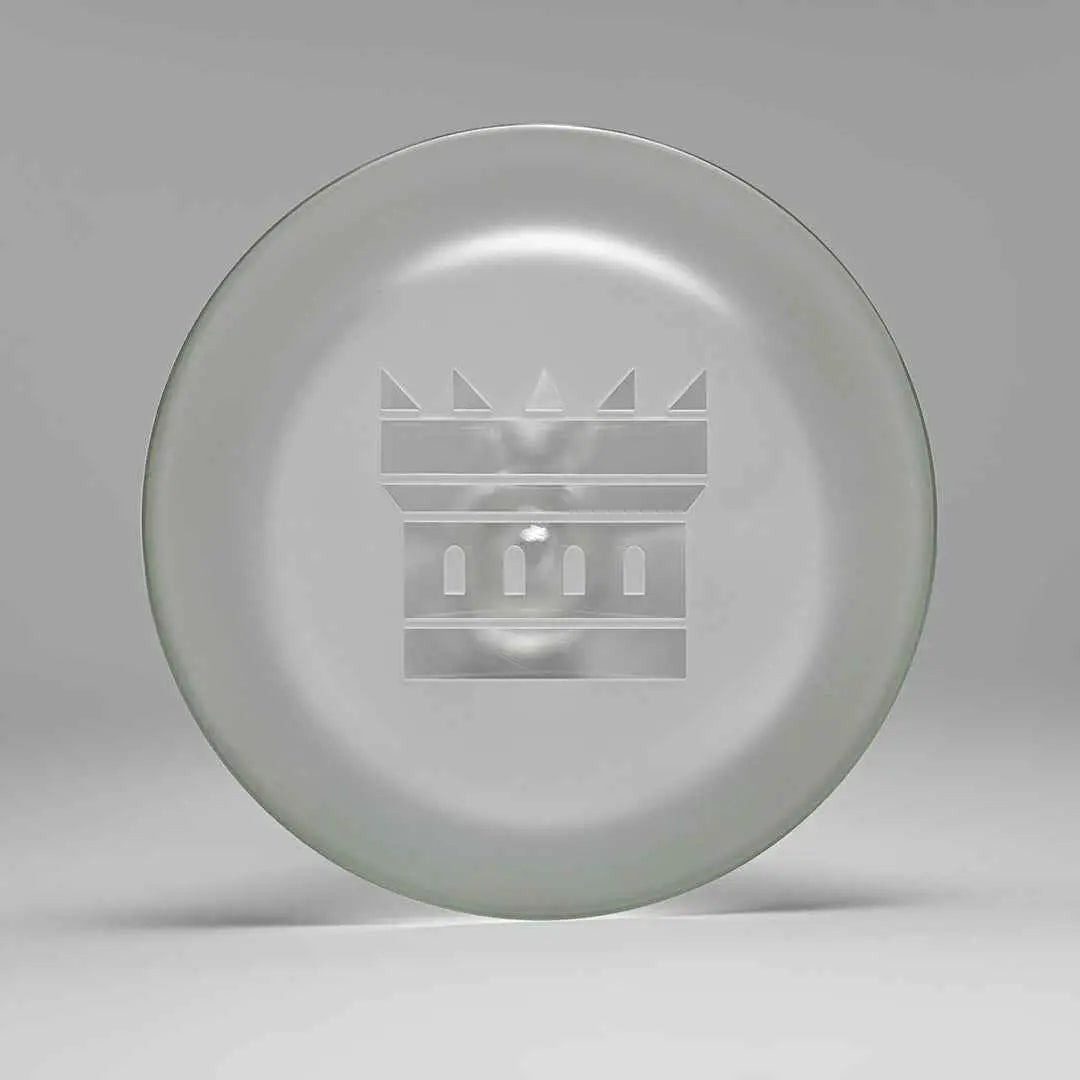 Castle Glassworks 18-inch ultra-durable beaker bong with a Kraken base design, featuring a clear glass body and sturdy construction.