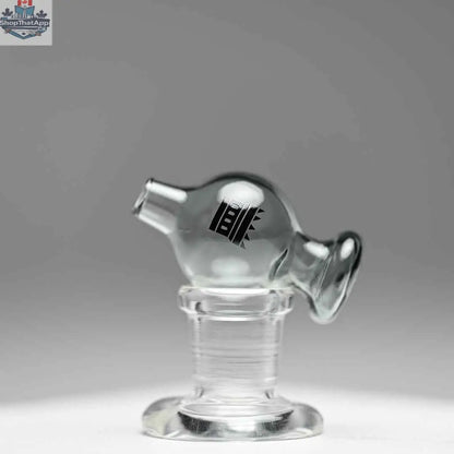 Castle Glassworks colored bubble carb cap in grey, designed for dabbing rigs, shown against a grey background.