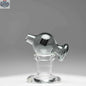 Castle Glassworks colored bubble carb cap in grey, designed for dabbing rigs, shown against a grey background.