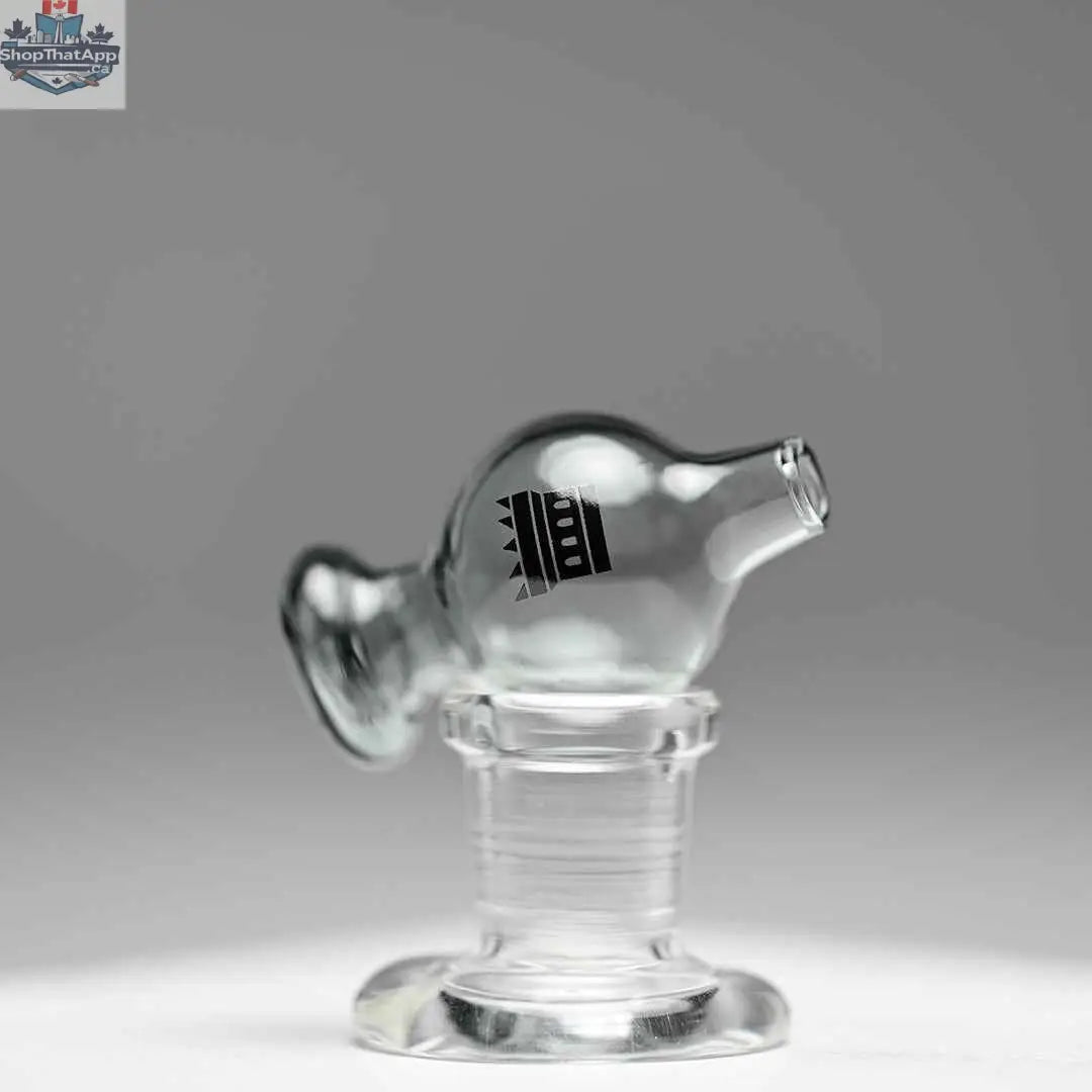 Castle Glassworks colored bubble carb cap in grey with a bubble design, shown on a grey background.