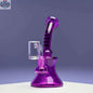 Purple Castle Glassworks 7-inch mini electroplated dab rig with a sleek design, shown on a purple background.
