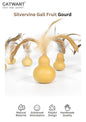 Natural fresh Silvervine Gall fruit gourd toy for cats, featuring a textured, vibrant gourd shape from CATWANT.