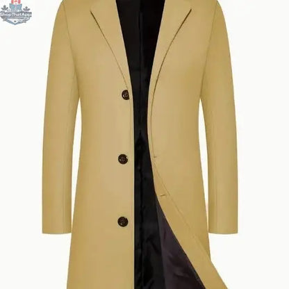 Men's Casual Extended Above The Knee Woolen Trench Coat - Shopthatapp.ca