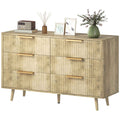 Dakota Dresser with 6 Fluted Drawers-Oak
