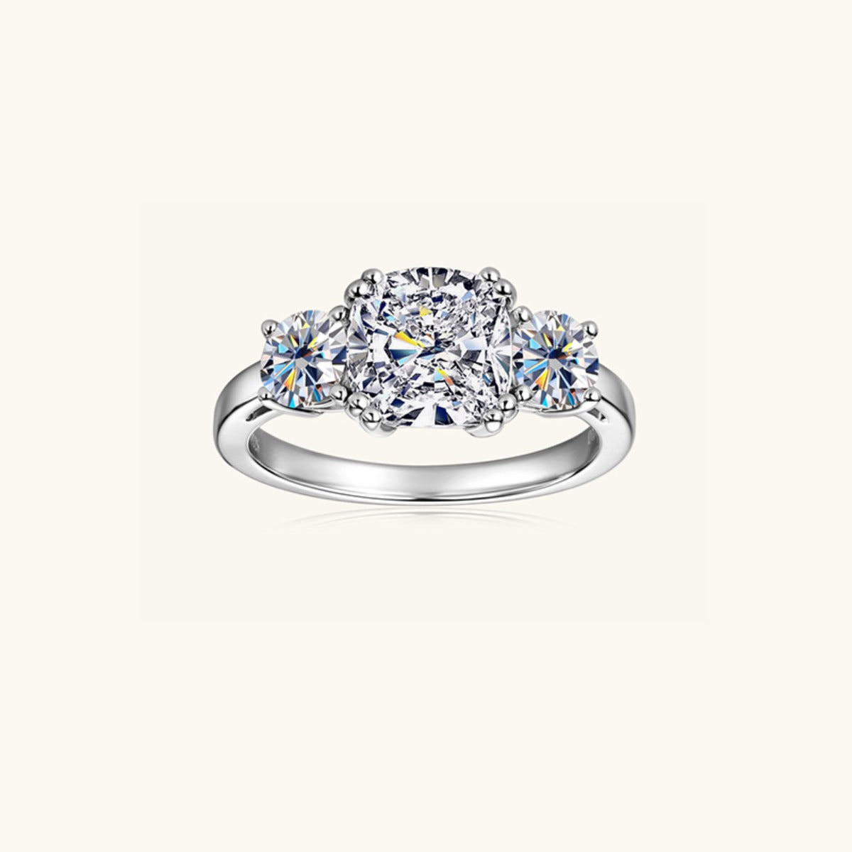 3.5 Carat Moissanite Sterling Silver Ring in 925 Silver - Shopthatapp.ca
