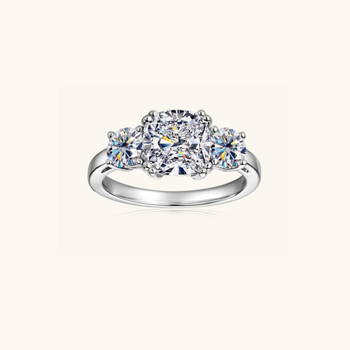 3.5 Carat Moissanite Sterling Silver Ring in 925 Silver - Shopthatapp.ca
