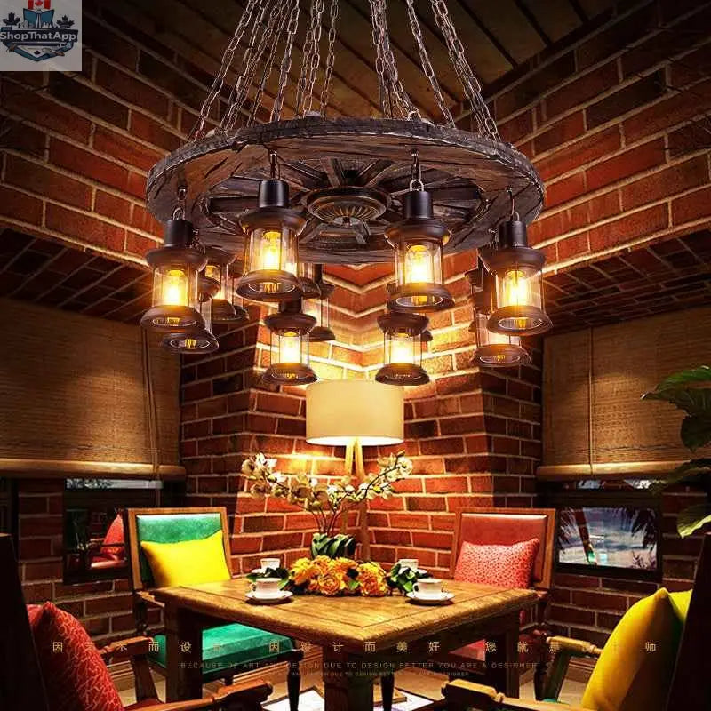 Bar American Chandelier Retro Chandelier Creative Lamp - Shopthatapp.ca