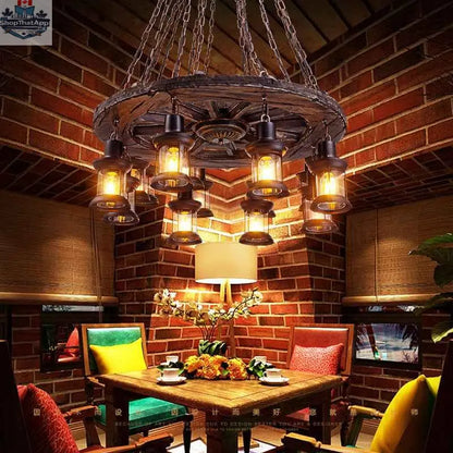 Bar American Chandelier Retro Chandelier Creative Lamp - Shopthatapp.ca