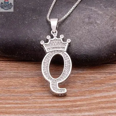 Elegant Silver Letter Pendant with Chain - Personalize Your Style - Shopthatapp.ca