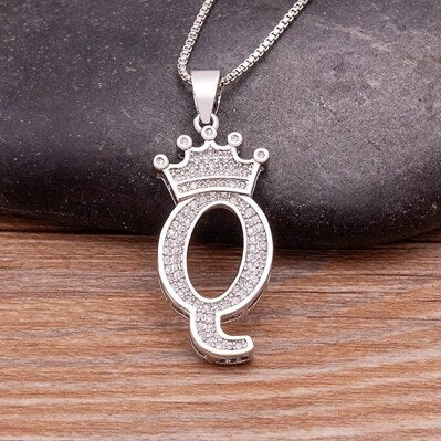 Elegant Silver Letter Pendant with Chain - Personalize Your Style