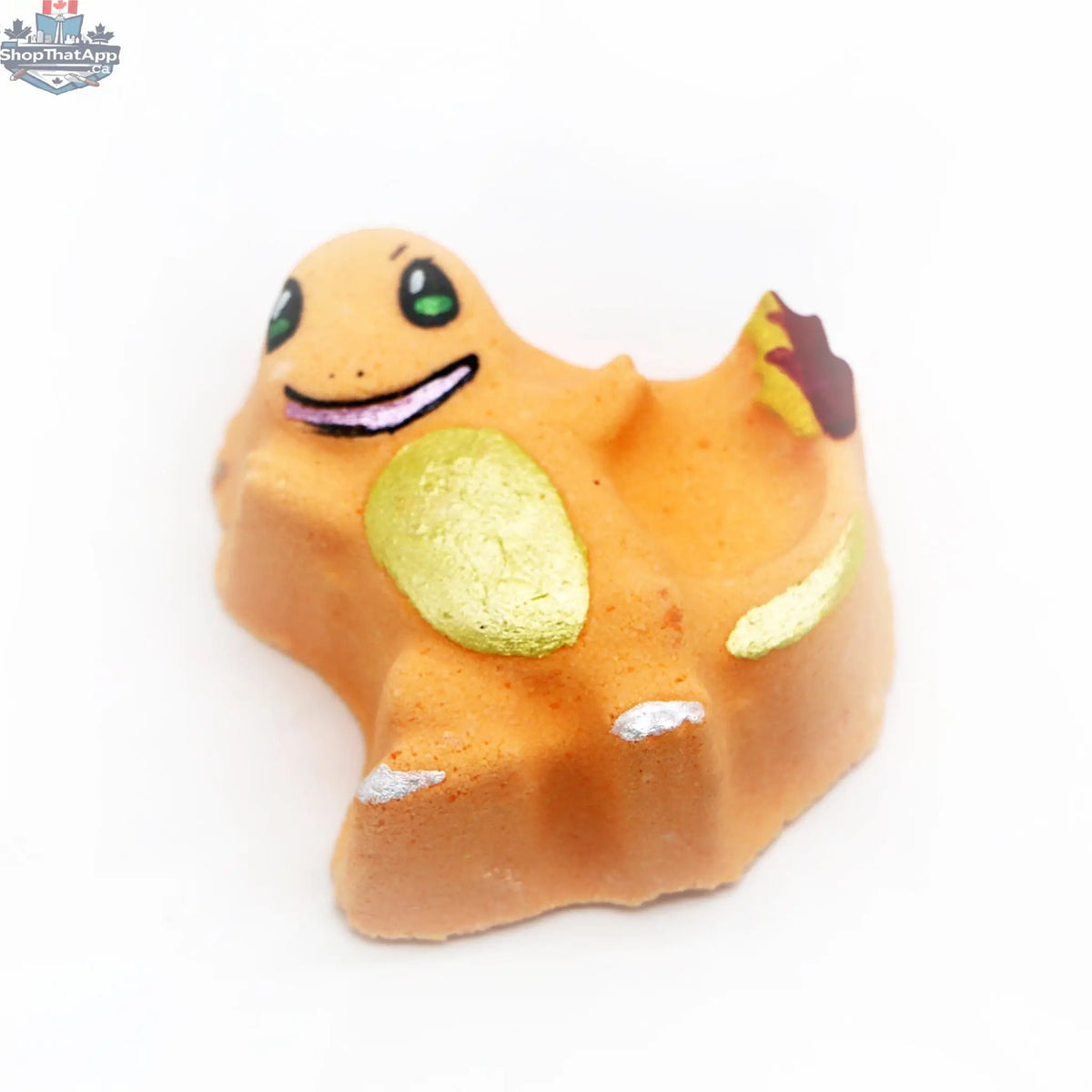 Elemental Elixir EmberCharm bath bomb by The Bomb Bar Canada, vibrant orange and red bath bomb with a fiery design.