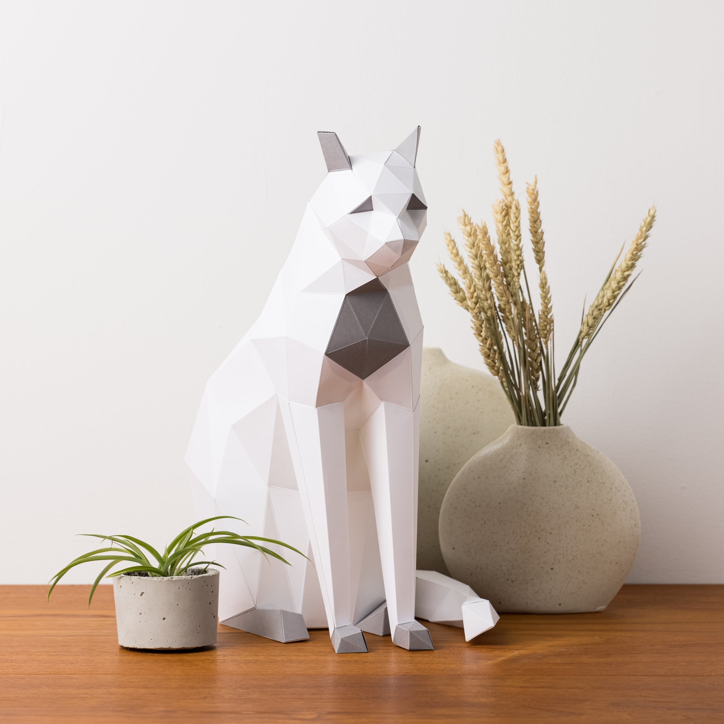 DIY Sitting Cat 3D Origami paper model Kit - Www.Shopthatapp.ca