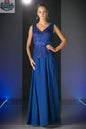 Elegant Threads chiffon lace evening dress with sequin details and ornate lace peplum for formal special occasions.