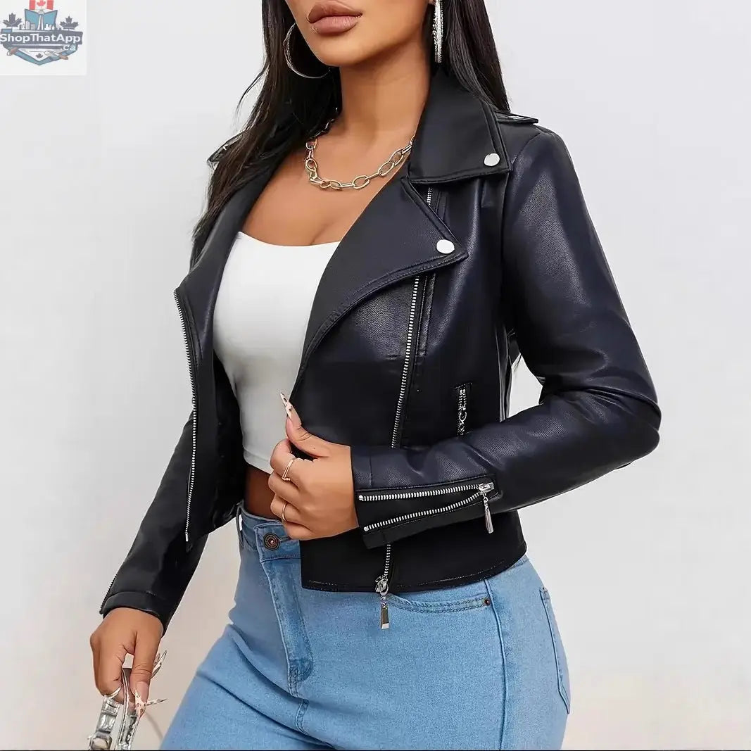 CITADL black leather jacket-shaped backpack with adjustable straps and detailed stitching, stylish and functional accessory.