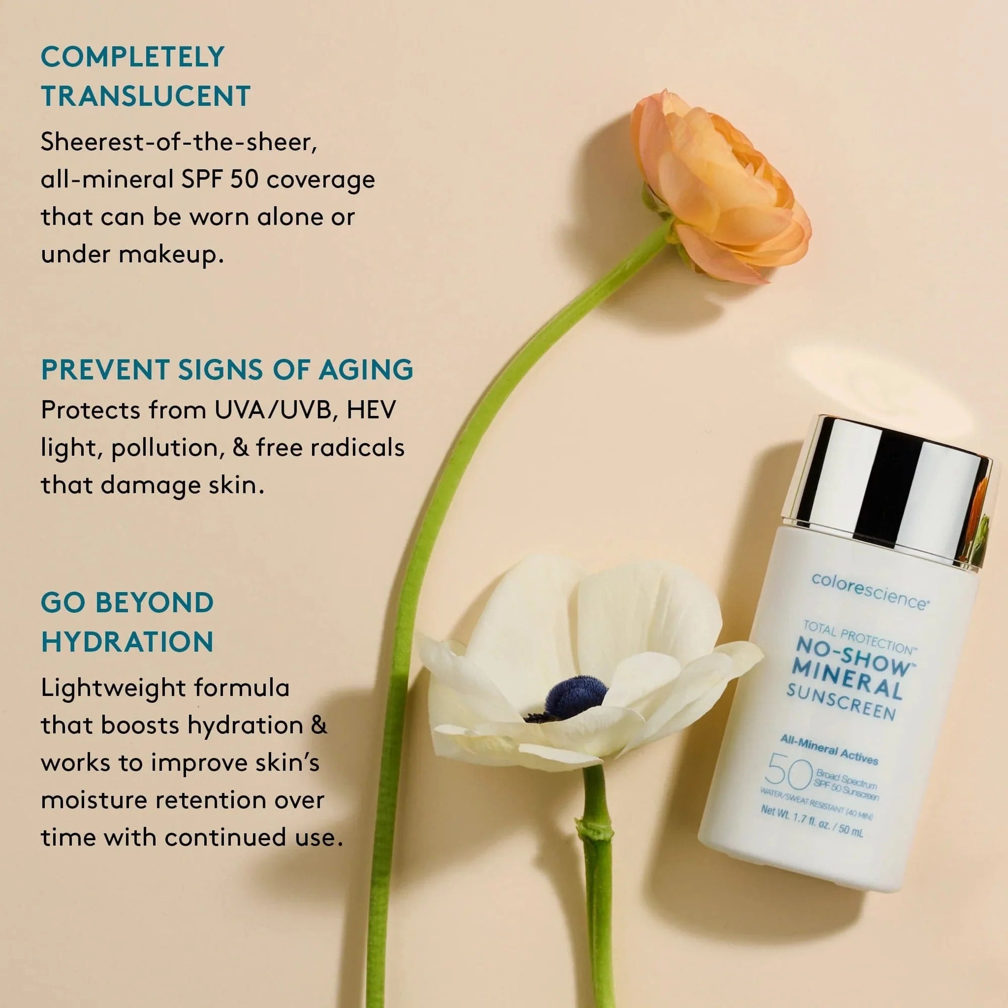 Colorescience: No-Show Mineral Sunscreen SPF50 - Shopthatapp.ca