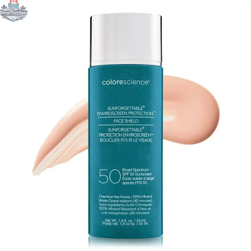 Colorescience Sunforgettable Face Shield SPF 50 for face protection, featuring a lightweight, broad-spectrum skin defense formula.