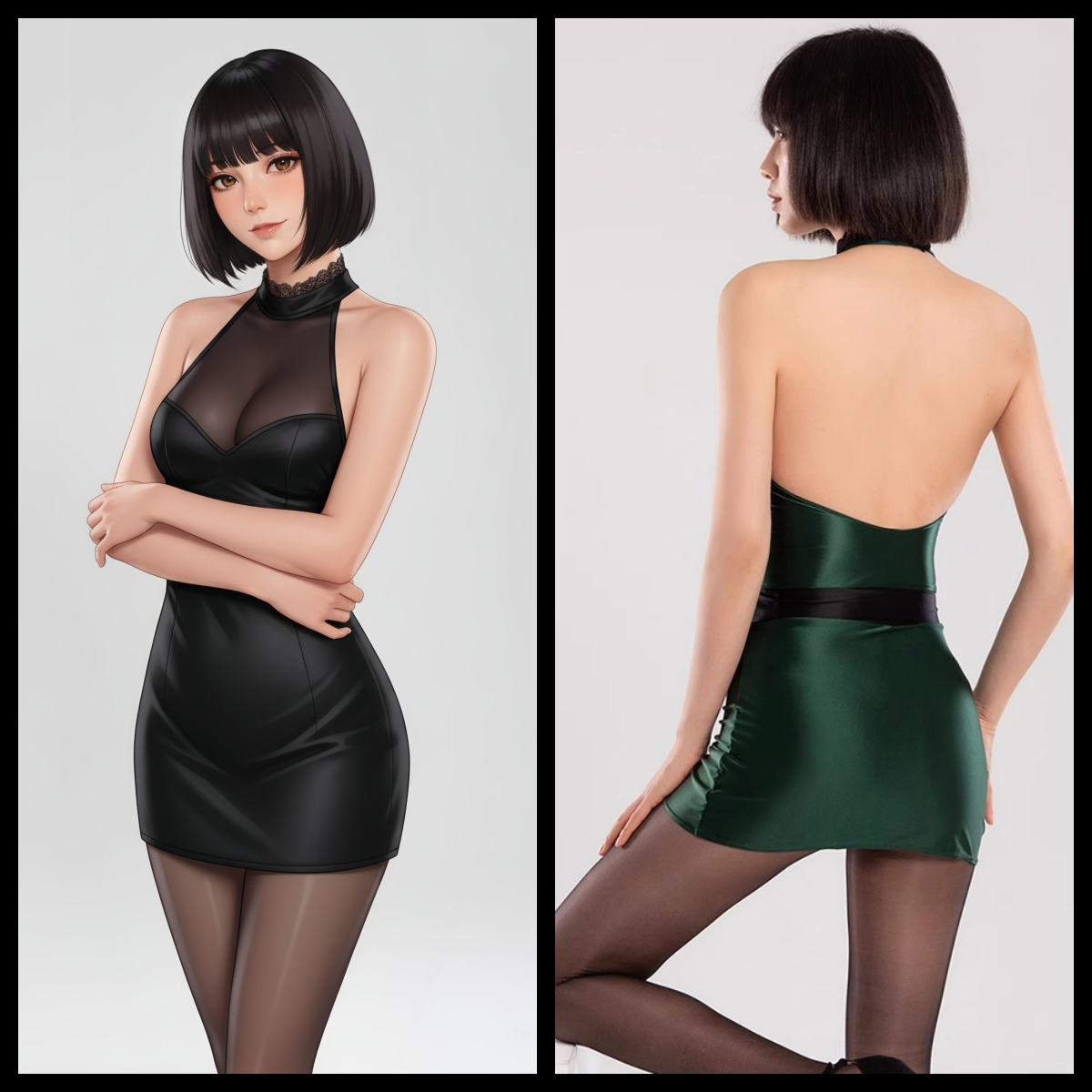 Satin Spandex Halter Sleeveless Short Dress Lingerie - Shopthatapp.ca