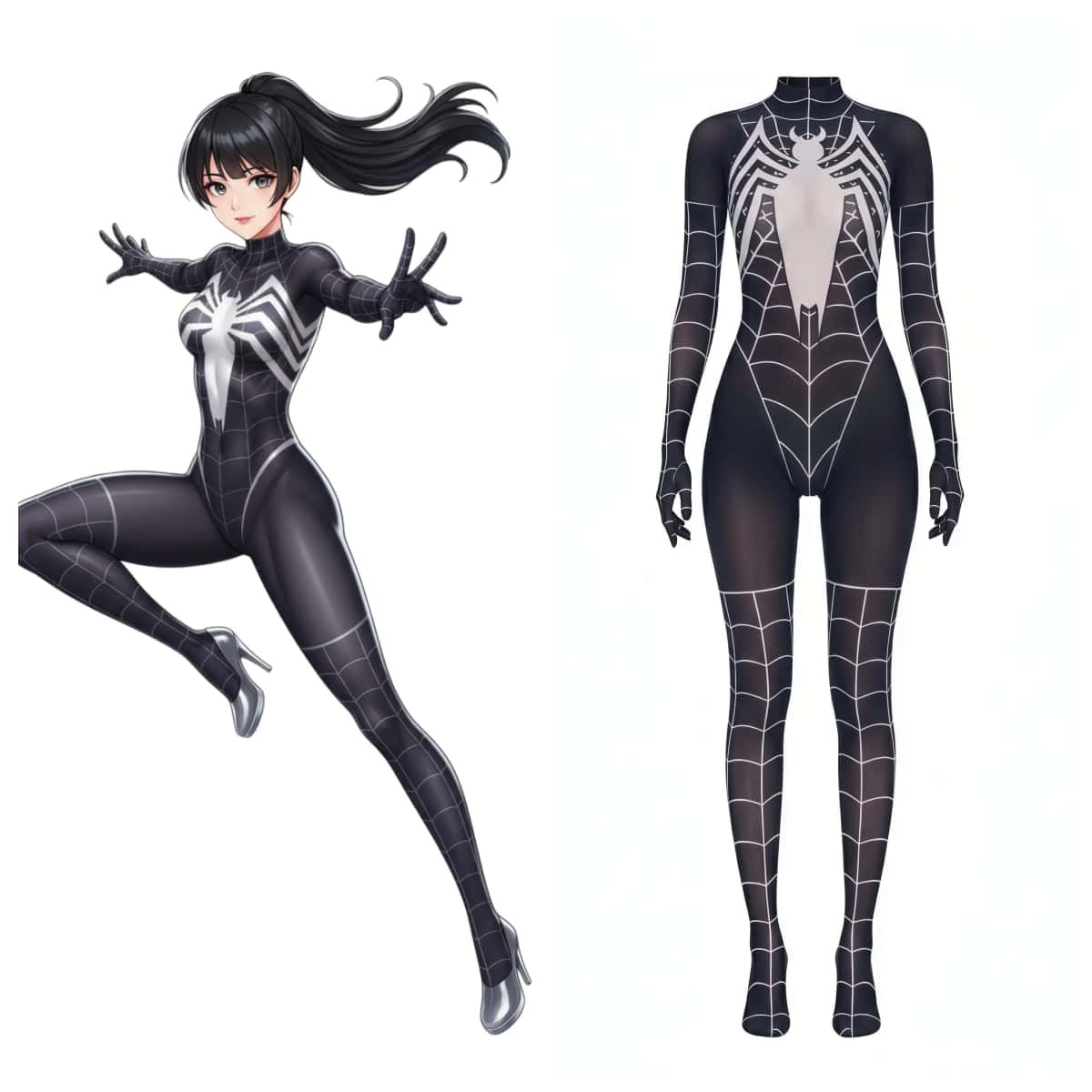 Super Hero Spider Sheer 10D Nylon Full Bodysuit Body Stocking Lingerie - Shopthatapp.ca