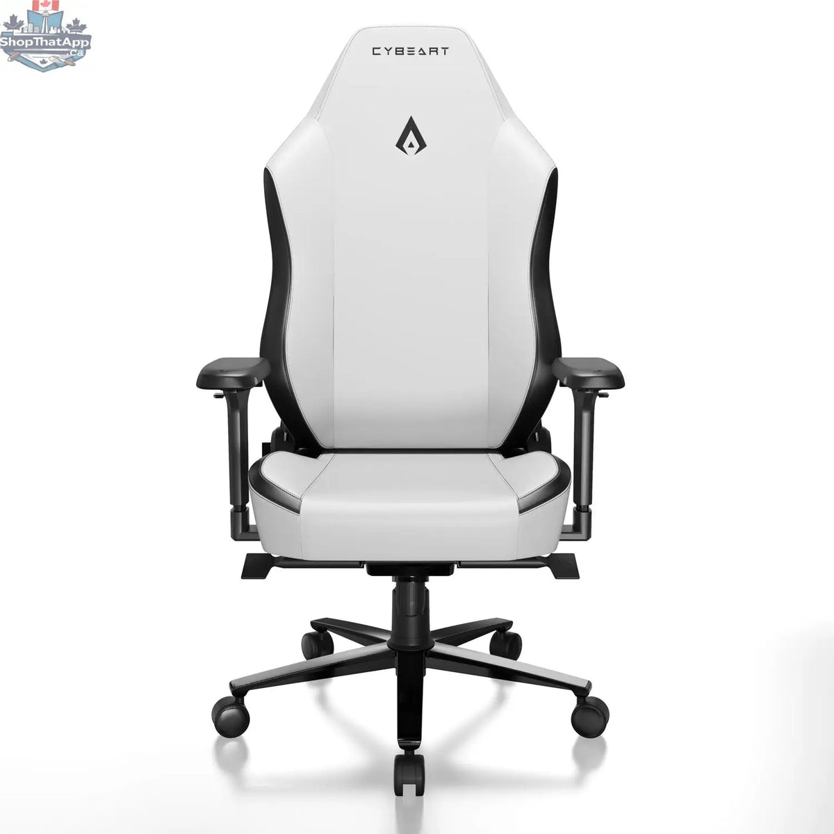 Cybeart Apex Series Arctic White gaming chair with ergonomic design, plush cushioning, and stylish white finish for ultimate comfort.