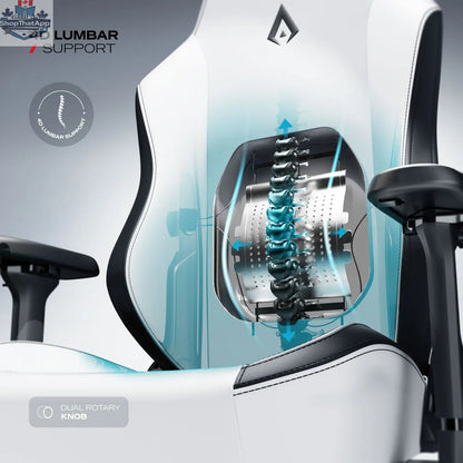 Cybeart Apex Series Arctic White gaming chair with ergonomic design, padded armrests, and adjustable features for comfort.