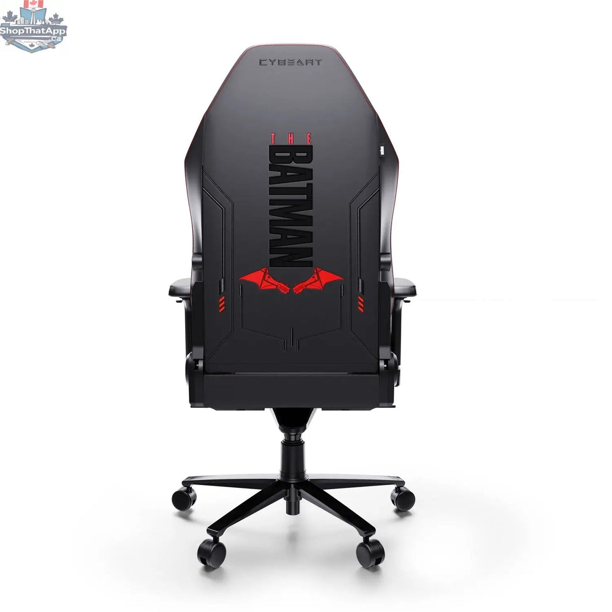 Cybeart Batman gaming chair with black and yellow design, ergonomic features, and Batman logo on the headrest.