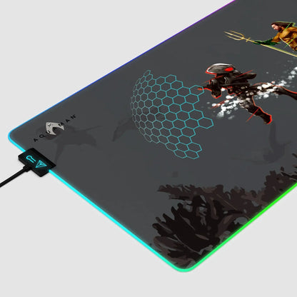 Cyberart Aquaman Black Manta gaming mouse pad featuring detailed Black Manta design for gaming enthusiasts.
