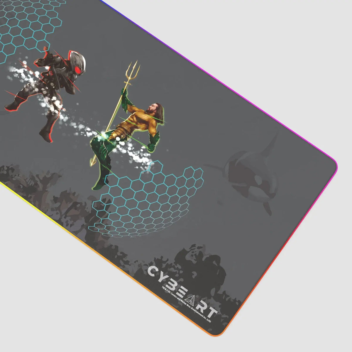 Cybeart Aquaman Black Manta gaming mouse pad featuring detailed aquatic-themed design for gaming enthusiasts.