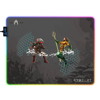 Cyberart Aquaman Black Manta gaming mouse pad with detailed Black Manta design for gaming enthusiasts.