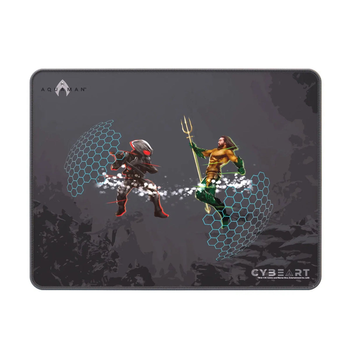 Cybeart Aquaman Black Manta gaming mouse pad with detailed Black Manta graphic, ideal for gaming enthusiasts and computer use.