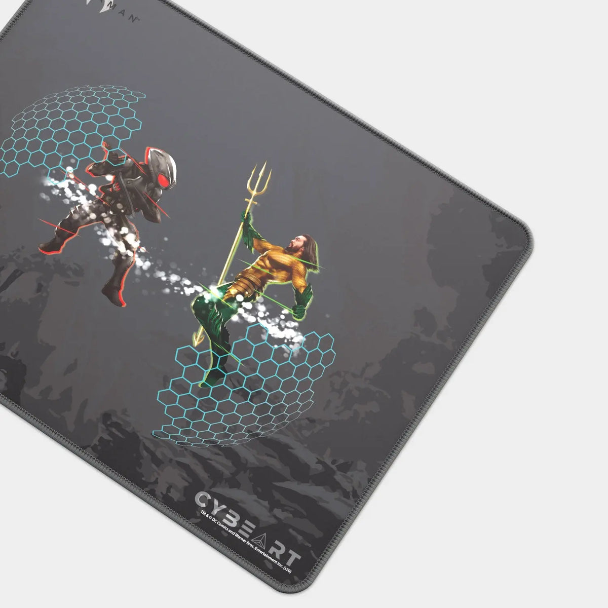 Cybeart Aquaman Black Manta gaming mouse pad with detailed underwater-themed design, ideal for gaming enthusiasts.