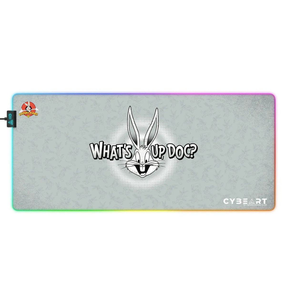 Cybeart Bugs Bunny mouse pad for gamers, featuring Speed and Precision design, ideal for gaming and computer use.