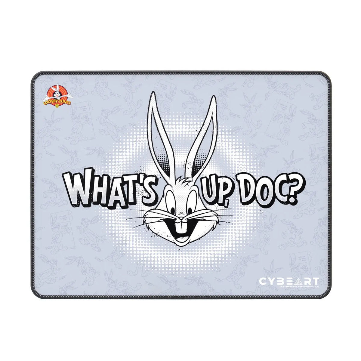 Cybeart Bugs Bunny mouse pad for gamers featuring vibrant Bugs Bunny design, ideal for speed and precision gaming.