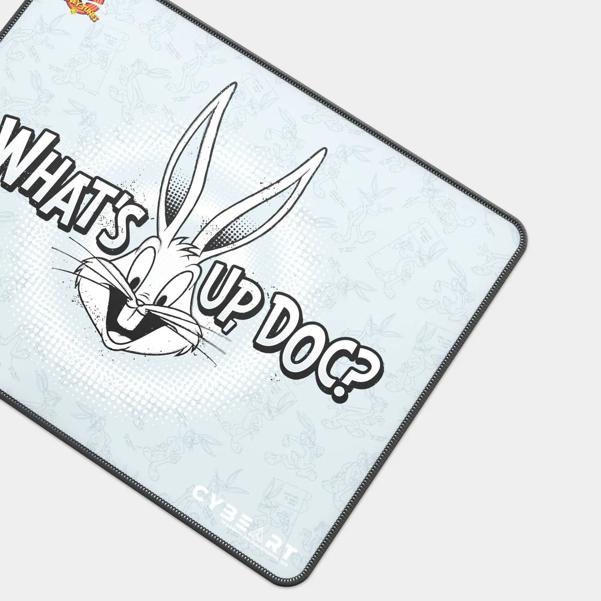 Bugs Bunny themed gaming mouse pad by Cybeart, featuring a smooth surface for speed and precision gaming.