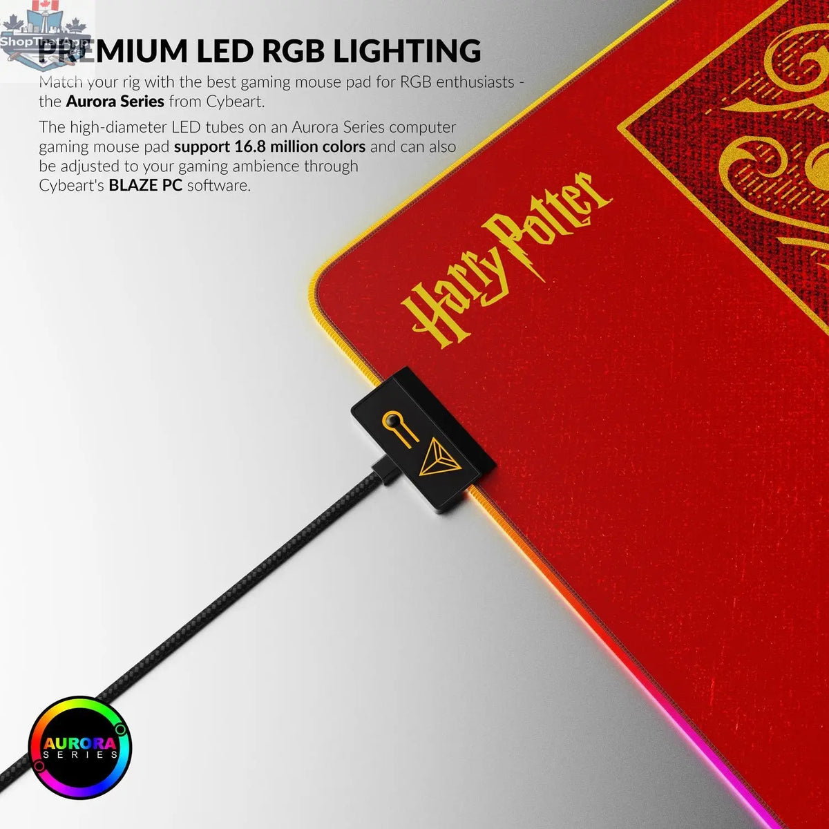 Cybeart Harry Potter mouse pad for gamers featuring Hogwarts design, ideal gaming accessory for Harry Potter fans.