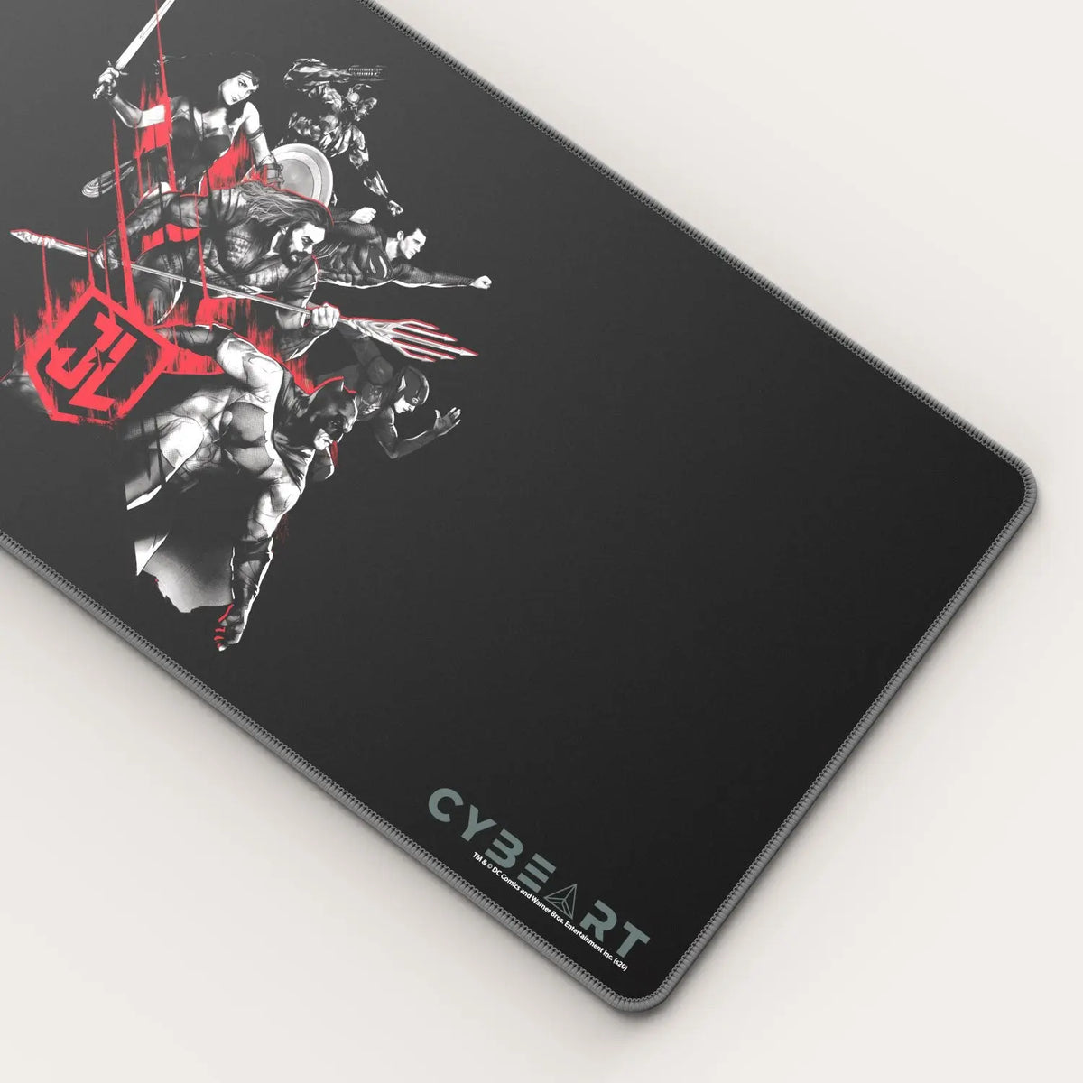 Cybeart Justice League gaming mouse pad with Justice League characters and vibrant design for a ready-for-fight gaming experience.