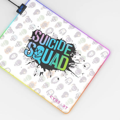 Cybeart Suicide Squad mouse pad featuring colorful superhero design for gaming and computer use.