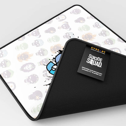 Cybeart Suicide Squad mouse pad featuring vibrant superhero artwork, ideal for gaming and computer use.